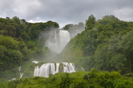 marmore waterfall the highest in europe in the province of terni umbria