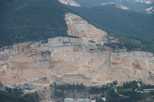 mountains with marble quarries in Botticino in northern Italy