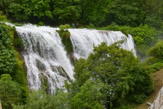 marmore waterfall lower part of the highest in the european province of terni umbria