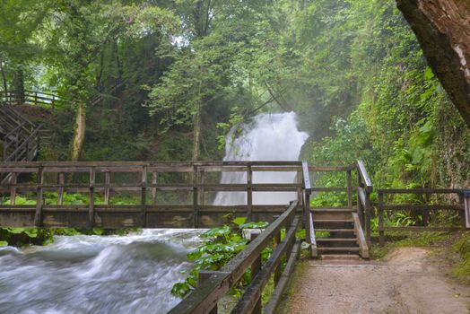 marmore waterfall lower part of the highest in the european province of terni umbria