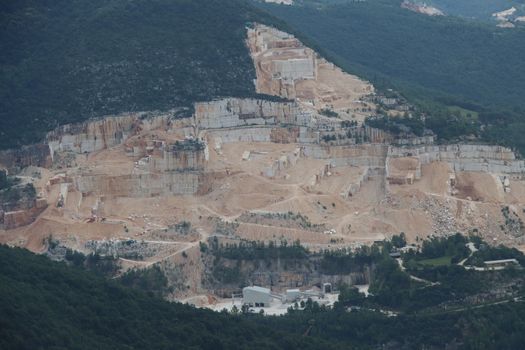 mountains with marble quarries in Botticino in northern Italy