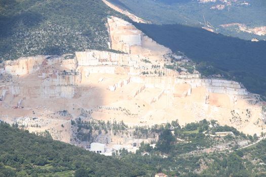 mountains with marble quarries in Botticino in northern Italy