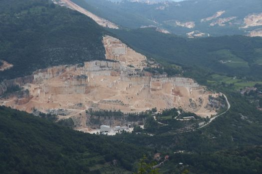 mountains with marble quarries in Botticino in northern Italy