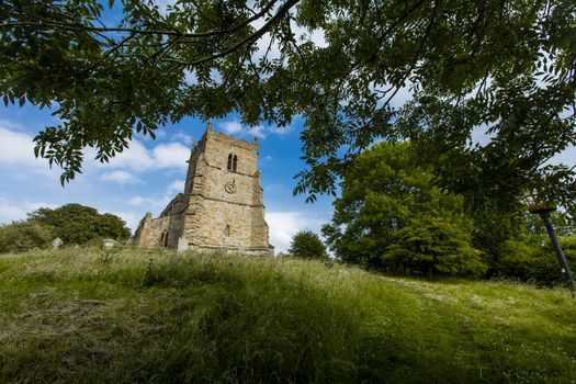 Walesby, Lincolnshire, UK, July 2017, View of Walesby Church in the Lincolnshire Wolds