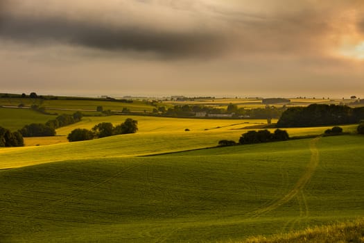 Bluestone Heath Road, Lincolnshire, UK, July 2017, Landscape view of the Lincolnshire Wolds