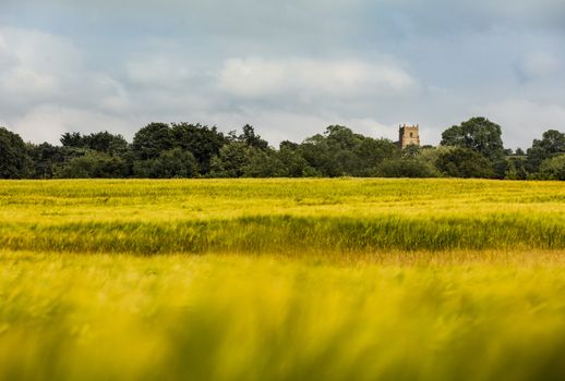 Walesby, Lincolnshire, UK, July 2017, View of Walesby Church in the Lincolnshire Wolds