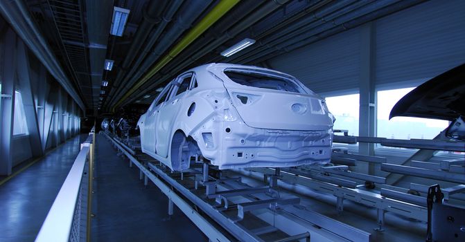 production line on which the products car