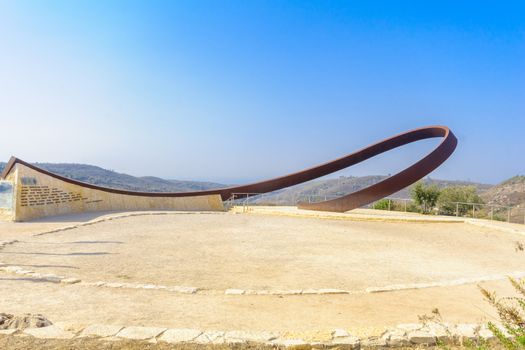 HAIFA, ISRAEL - OCTOBER 27, 2016: A monument to the victims of Mount Carmel forest fire in 2010. In Mount Carmel national park, Israel
