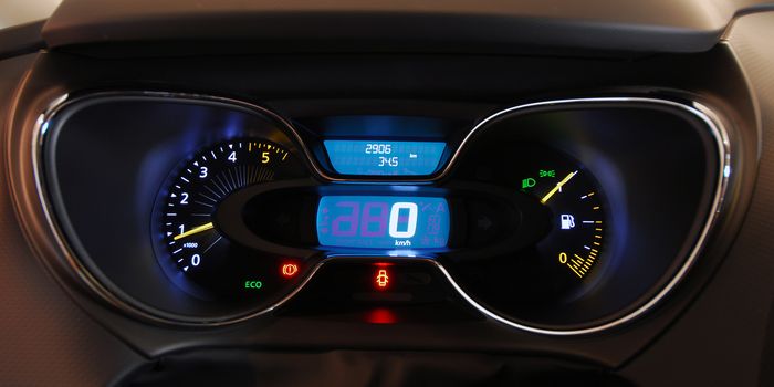 illuminated instrument panel with the passenger car