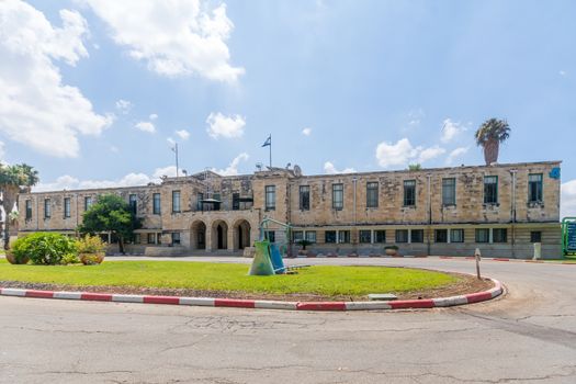 HAIFA, ISRAEL - JULY 20, 2018: Historic residential buildings in Haifa Oil Refinery compound, in Haifa, Israel