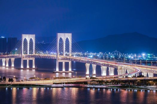 Bridge in Macau view at night