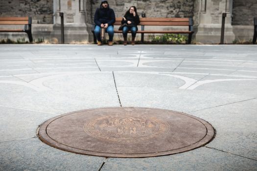 Dublin, Ireland - February 11, 2019: Architectural detail of Christ Church Cathedral or The Cathedral of the Holy Trinity in the historic city center on a winter day