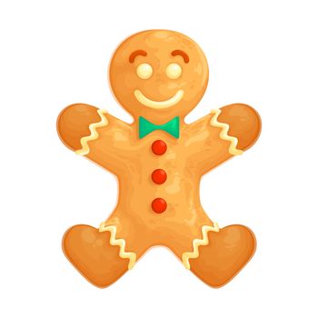 illustration of a gingerbread cookie in a children's style that can be used for various educational themes and th