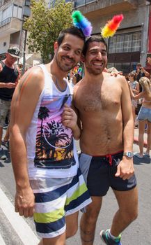 TEL-AVIV - JUNE 13, 2014: Participant of the Pride Parade in the streets of Tel-Aviv, Israel. The pride parade is an annual event of the gay community