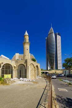 HAIFA, ISRAEL - JULY 21, 2015: The remains of the small mosque (Al-Masjid As-Saghir), in downtown Haifa, Israel