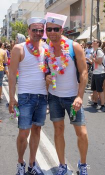 TEL-AVIV - JUNE 13, 2014: Participant of the Pride Parade in the streets of Tel-Aviv, Israel. The pride parade is an annual event of the gay community