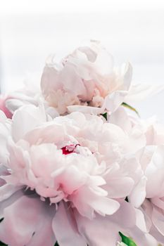 Bouquet of peony flowers as luxury floral background, wedding decoration and event branding design