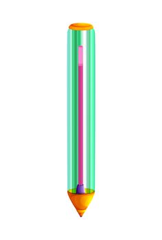 An illustration of a beautiful and nice green and transparent pen