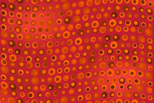 Wave texture background made of red, orange and brown dots, or circles