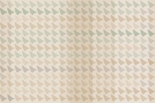 Texture background made of brown, green and gray distorted triangles with round corners, on light beige