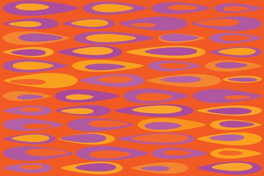 Texture background made of  orange, pink  and violet dots, or eyes, on orange