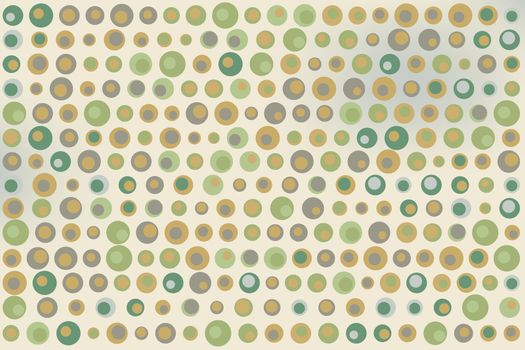 Texture background made of  green, brown and gray dots, or circles, on beige