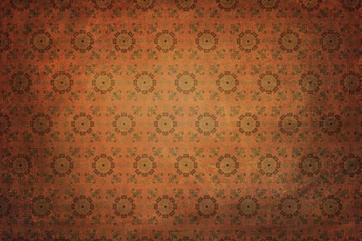 Old classical renaissance texture. Colors green, orange and brown