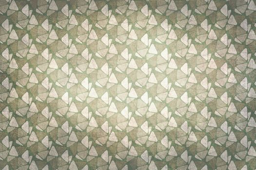 Sixties decoration pattern background. Colors beige, green and gray