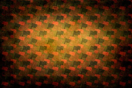 Seventies decoration background. Colors red, orange, brown and green.