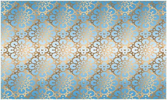 digital textile illustration design of gold ornament art