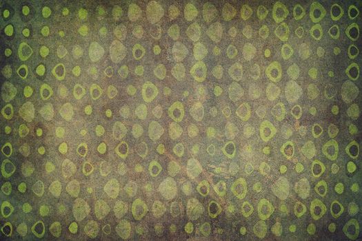 Dark texture background made of a green and brown dots, or triangles with round corners