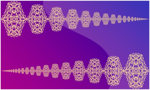 digital textile illustration design of gold ornament art