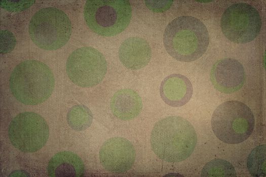 Soft texture background made of  green and beige dots, or circles