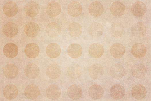 Texture background made of  beige dots, or circles, and squares