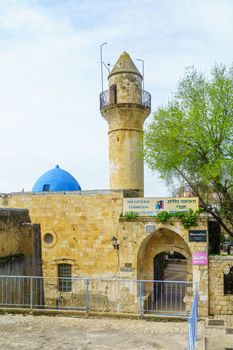 Safed, Israel - March 10, 2020: View of an old deserted mosque building in the Artists Quarter of the old city of Safed (Tzfat), Israel