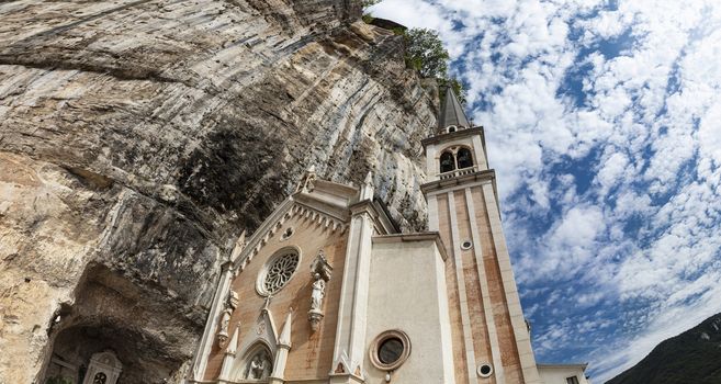 Spiazzi, Italy, Europe, August 2019, The Sanctuary of Madonna della Corona Church