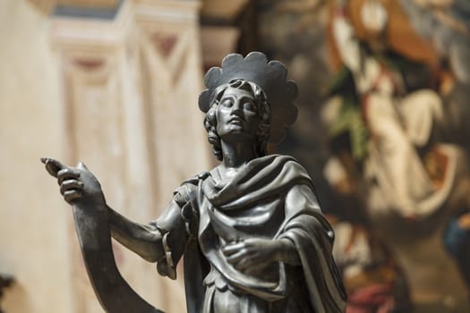 Verona, Italy, Europe, August 2019, Detail of the Chiesa di San Fermo Maggiore Church
 