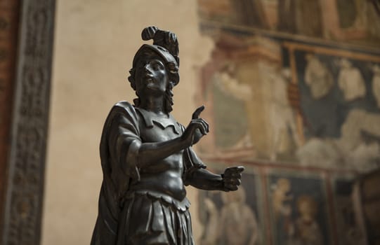 Verona, Italy, Europe, August 2019, Detail of the Chiesa di San Fermo Maggiore Church
 