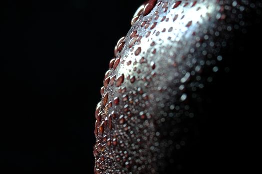 detail fresh red Apple with water droplet isolated on black background – low key macro shoot