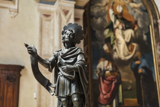 Verona, Italy, Europe, August 2019, Detail of the Chiesa di San Fermo Maggiore Church
 