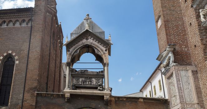 Verona, Italy, Europe, August 2019, A view of the Chiesa di Santa Anastasia church