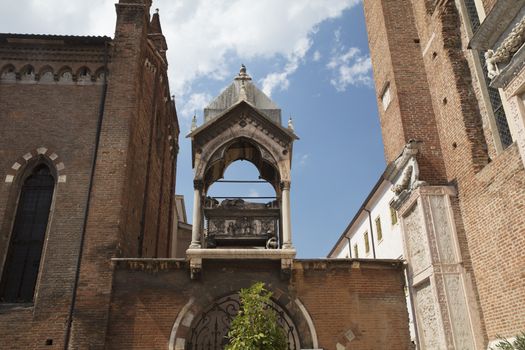 Verona, Italy, Europe, August 2019, A view of the Chiesa di Santa Anastasia church