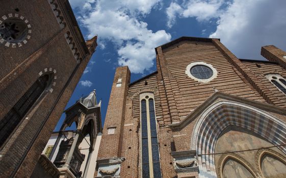 Verona, Italy, Europe, August 2019, A view of the Chiesa di Santa Anastasia church