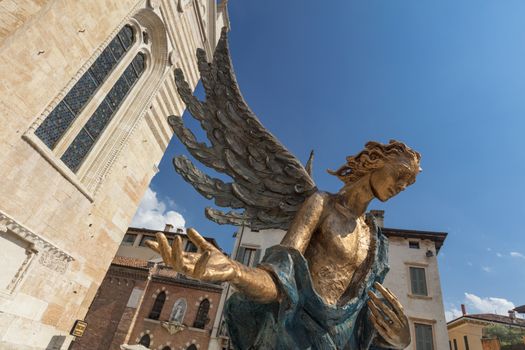 Verona, Italy, Europe, August 2019, A view of the Duomo Cattedrale di Santa Maria Matricolare