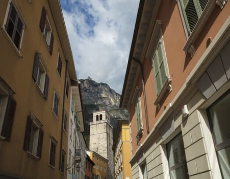 Riva Del Garda, Italy, Europe, August 2019, historic Tower Apponale