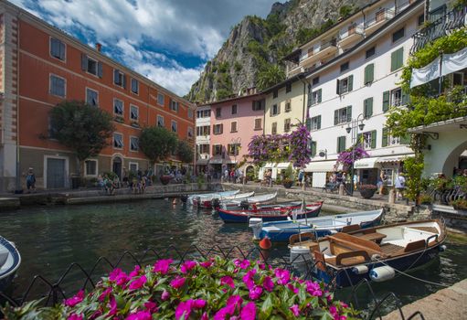 Limone, Lake Garda, Italy, August 2019, A view of the small town of Limone