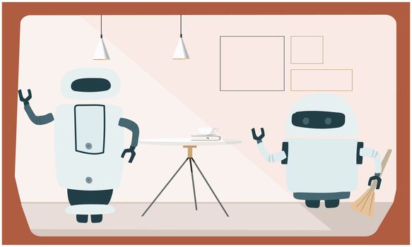 electronic robots are working at home