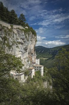 Spiazzi, Italy, Europe, August 2019, The Sanctuary of Madonna della Corona Church