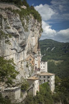 Spiazzi, Italy, Europe, August 2019, The Sanctuary of Madonna della Corona Church