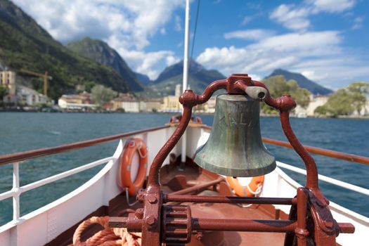 Lake Garda, Italy, Europe, August 2019, A view of the vintage paddle steamer ship Italia